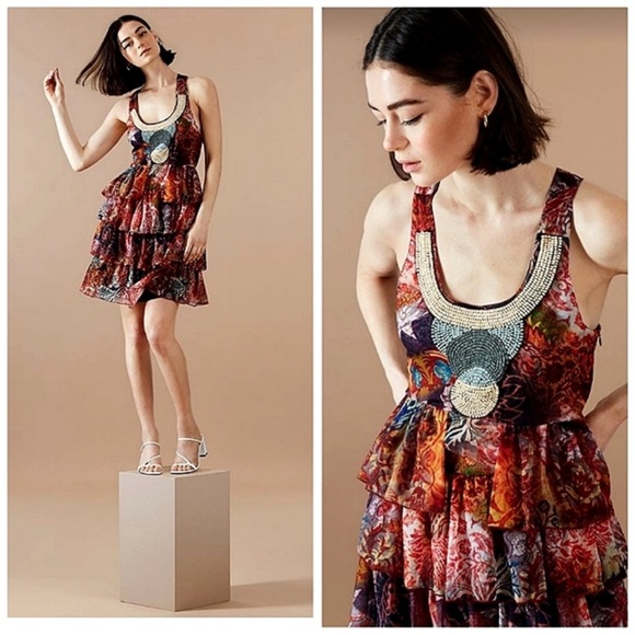 Desigual by Christian Lacroix Tiered Ruffle Halter Babydoll Dress - Picture 2 of 16